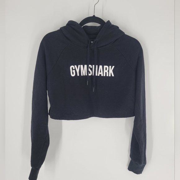 Gymshark Black Cropped Hoodie Size S - Picture 2 of 3